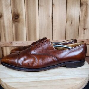 Allen Edmonds Park Avenue Shoes Mens Size 14 B‎ Brown Leather Cap Toe Oxford USA